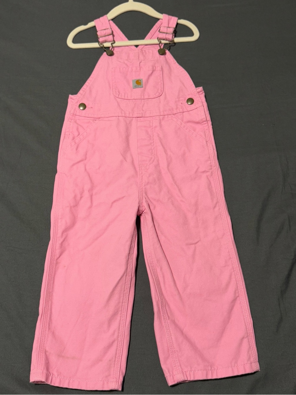 Carhartt Pink Kids Overalls with Adjustable Straps